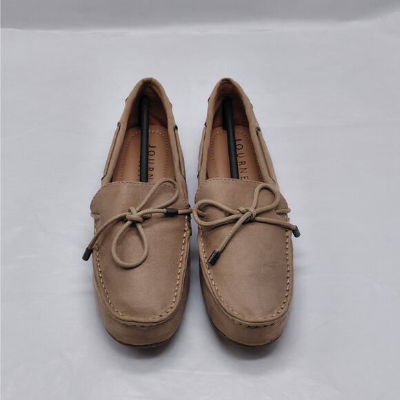 Journee Collection Womens 6 Thatch Taupe Moccasin Loafer Flats Slip On Comfort - Picture 3 of 10